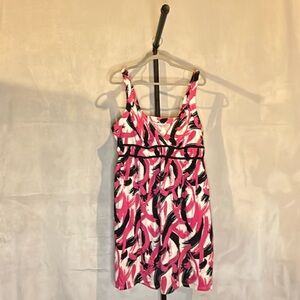 Cacique Vintage Pink & Black Sleeveless Dress Size 18/20 Like New